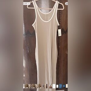 Elegant Tan Sleeveless Dress